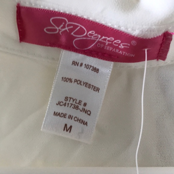 Six Degrees Sleeveless Button Down White Medium - Picture 4 of 6